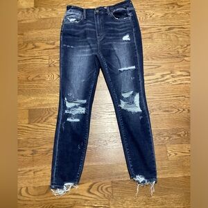 Mica high-rise distressed ankle skinny jeans. Size 30